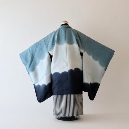 五歳 御祝着セット「暈し雲文 - nvy-g」