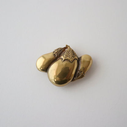 帯留「茄子 - gld」大原商店