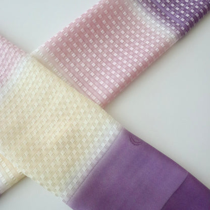 帯揚げ | 単衣・盛夏向け | 絽格子防染糸横段暈し | 紫/薄紅 | 和小物さくら