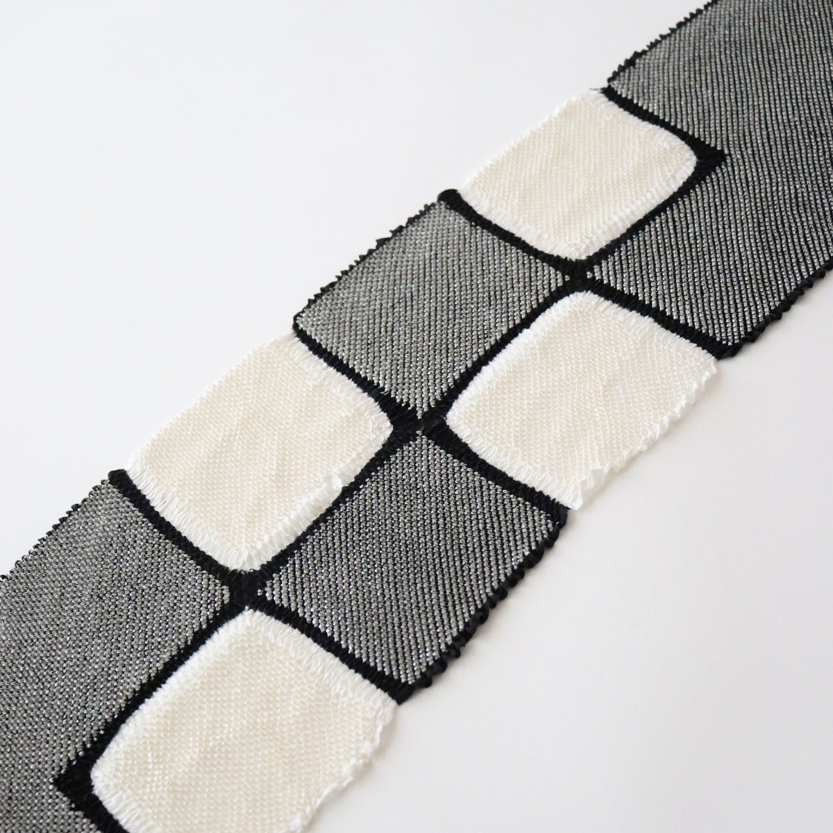 絞染め帯揚げ「市松 - blk/wht」和小物さくら
