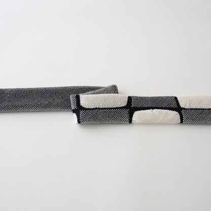 絞染め帯揚げ「市松 - blk/wht」和小物さくら