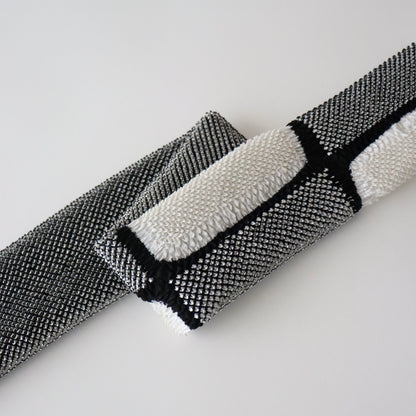 絞染め帯揚げ「市松 - blk/wht」和小物さくら