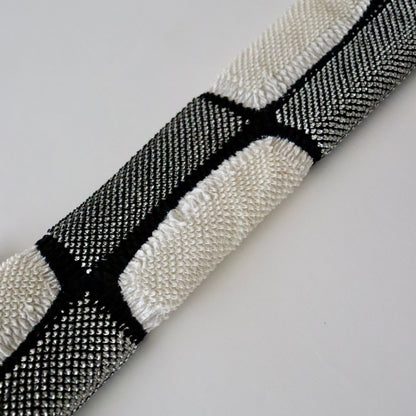 絞染め帯揚げ「市松 - blk/wht」和小物さくら