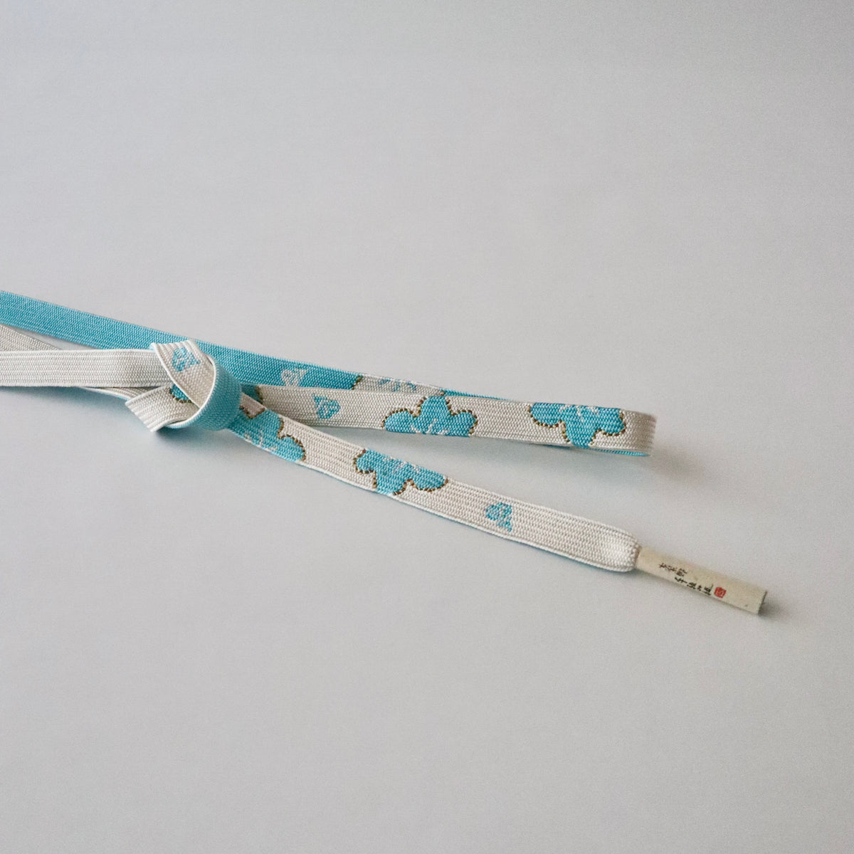 帯締め「高麗組 - 桜に花びら lt blu」大原商店