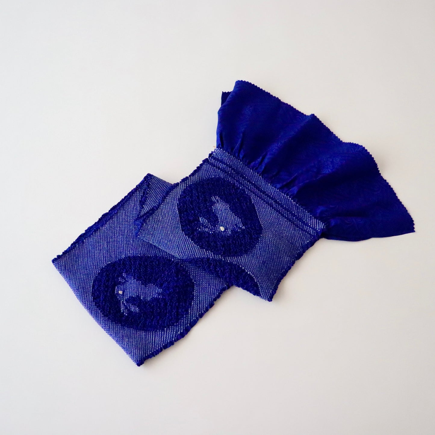 絞染め帯揚げ「うさぎ  -blu」