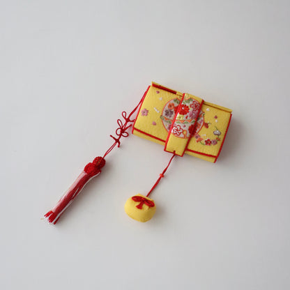 小物6点セット | 七五三 | 七歳 | 正絹 | 鈴 | 黄色 | 和装小物やまざき